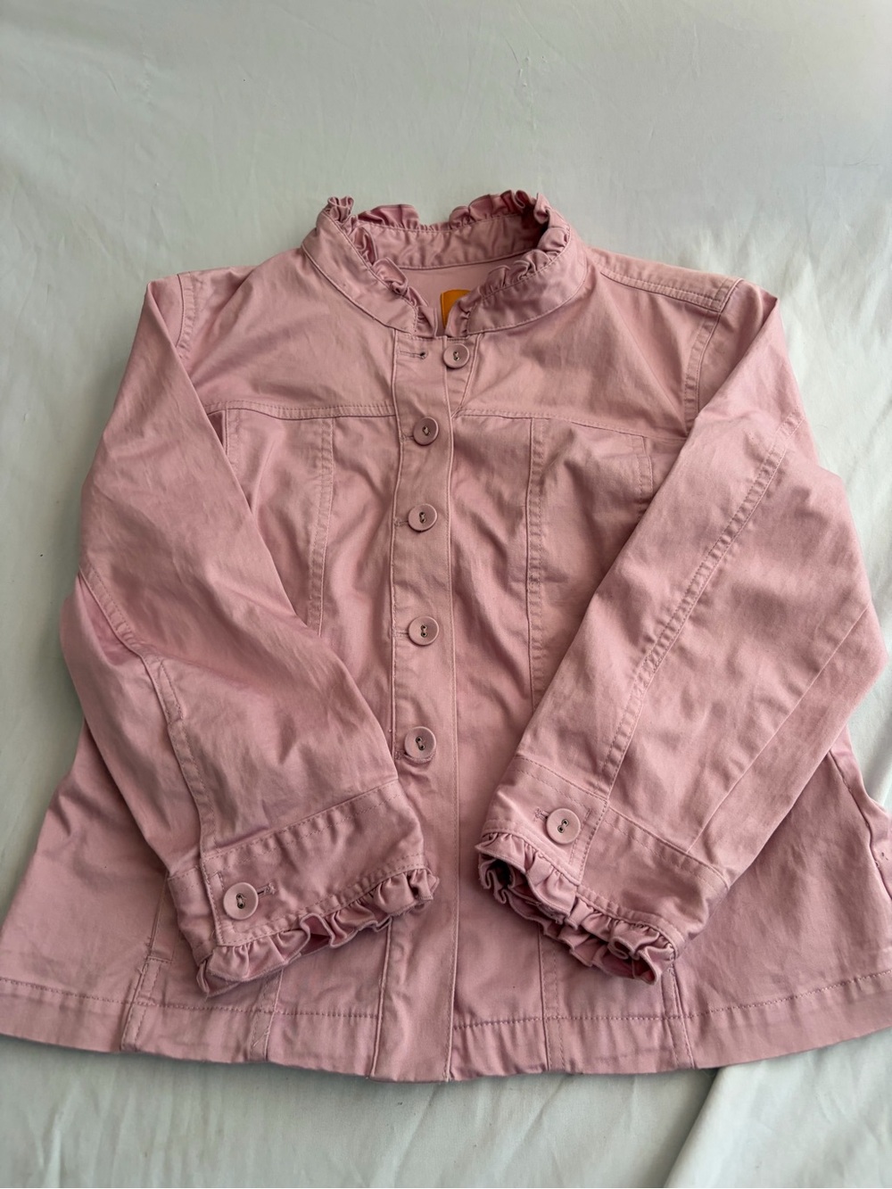 Ruby Rd. Light Pink Ruffle-Trim Jean Jacket size 10 - Picture 2 of 6